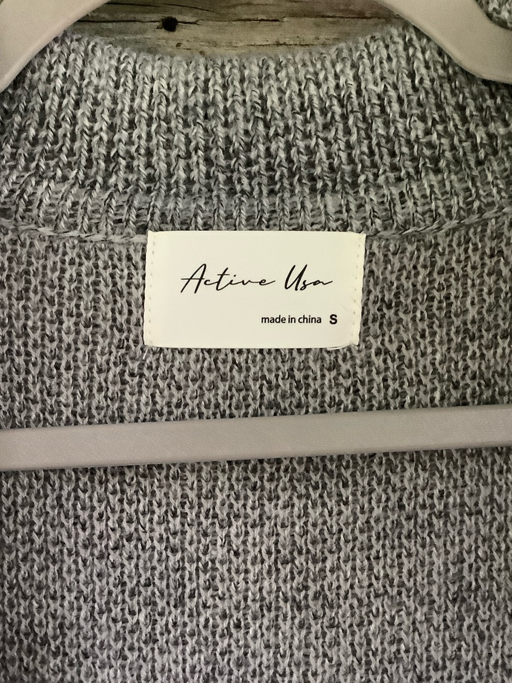 Active USA Double-Breasted Gray Knit Cardigan Coatigan - Picture 7 of 10